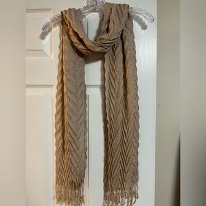 Elegant Tan Textured Scarf